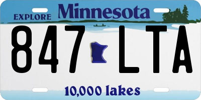MN license plate 847LTA