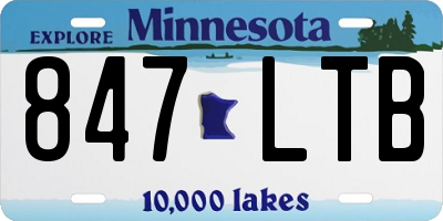 MN license plate 847LTB