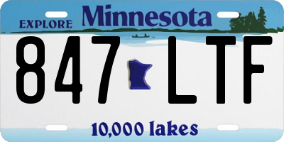 MN license plate 847LTF