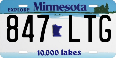 MN license plate 847LTG