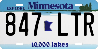 MN license plate 847LTR