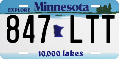 MN license plate 847LTT