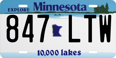 MN license plate 847LTW