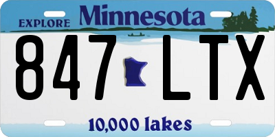 MN license plate 847LTX