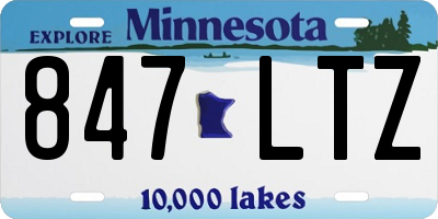 MN license plate 847LTZ