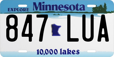MN license plate 847LUA