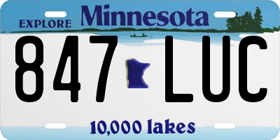 MN license plate 847LUC
