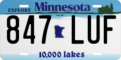 MN license plate 847LUF