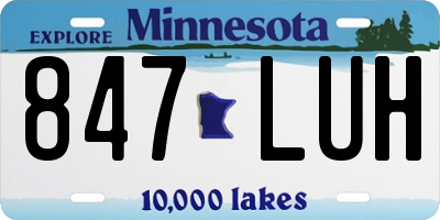 MN license plate 847LUH