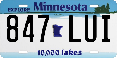 MN license plate 847LUI