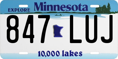 MN license plate 847LUJ