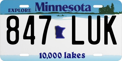 MN license plate 847LUK