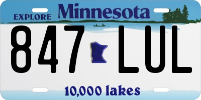 MN license plate 847LUL
