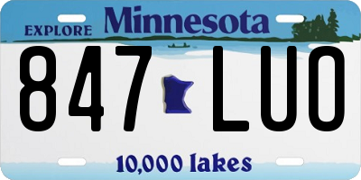 MN license plate 847LUO