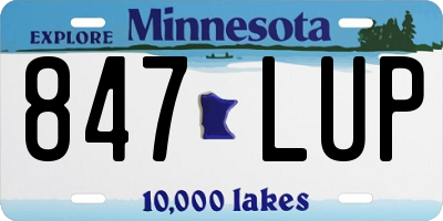 MN license plate 847LUP