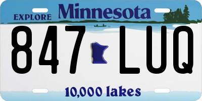 MN license plate 847LUQ
