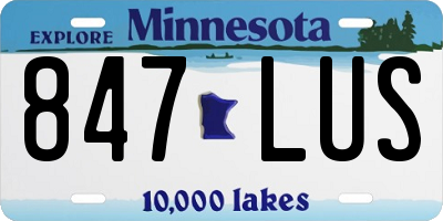 MN license plate 847LUS