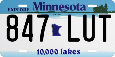 MN license plate 847LUT