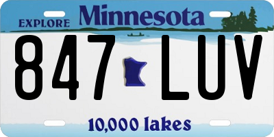 MN license plate 847LUV