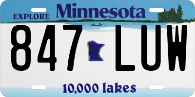 MN license plate 847LUW