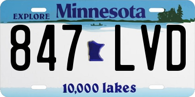 MN license plate 847LVD