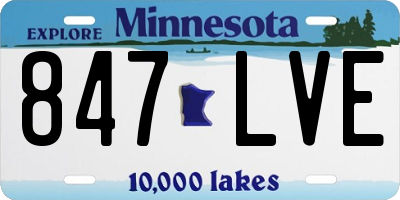 MN license plate 847LVE