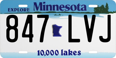 MN license plate 847LVJ