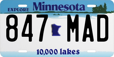 MN license plate 847MAD