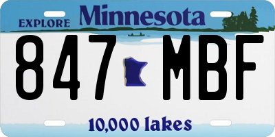 MN license plate 847MBF