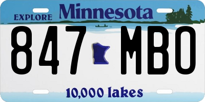 MN license plate 847MBO