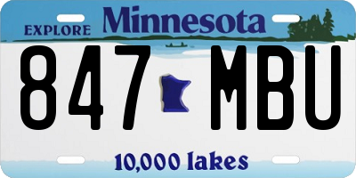 MN license plate 847MBU