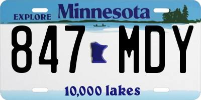 MN license plate 847MDY
