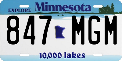 MN license plate 847MGM