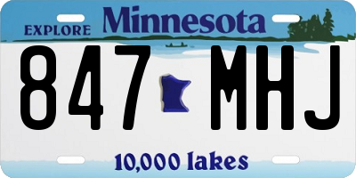 MN license plate 847MHJ
