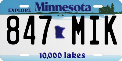 MN license plate 847MIK