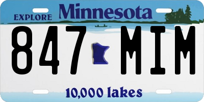 MN license plate 847MIM
