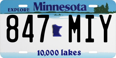 MN license plate 847MIY