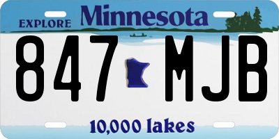 MN license plate 847MJB
