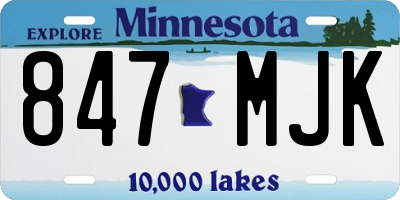 MN license plate 847MJK