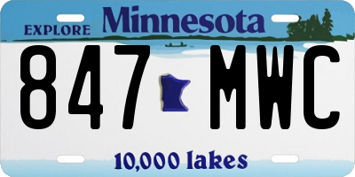 MN license plate 847MWC