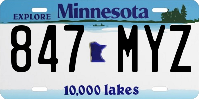 MN license plate 847MYZ