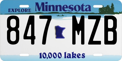 MN license plate 847MZB