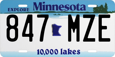 MN license plate 847MZE