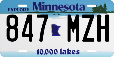 MN license plate 847MZH