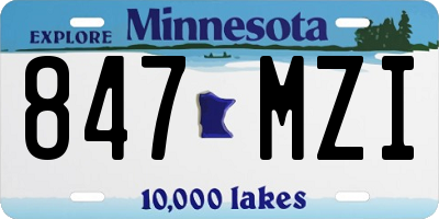 MN license plate 847MZI