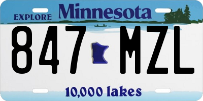MN license plate 847MZL
