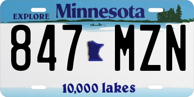 MN license plate 847MZN