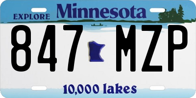 MN license plate 847MZP