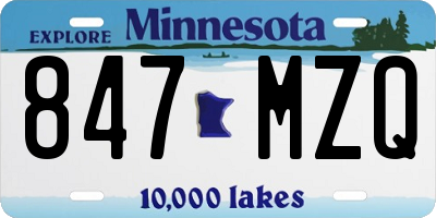 MN license plate 847MZQ