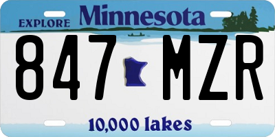 MN license plate 847MZR
